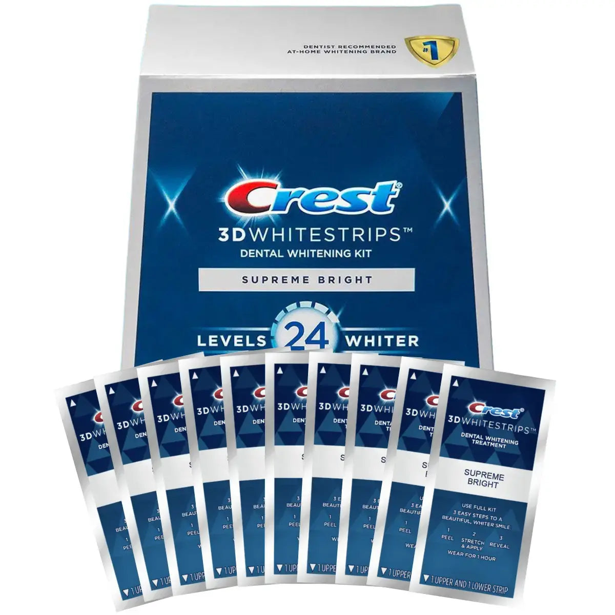 Bieliace Pásiky Crest 3D Supreme Bright 24 Levels Whiter Whitestrips