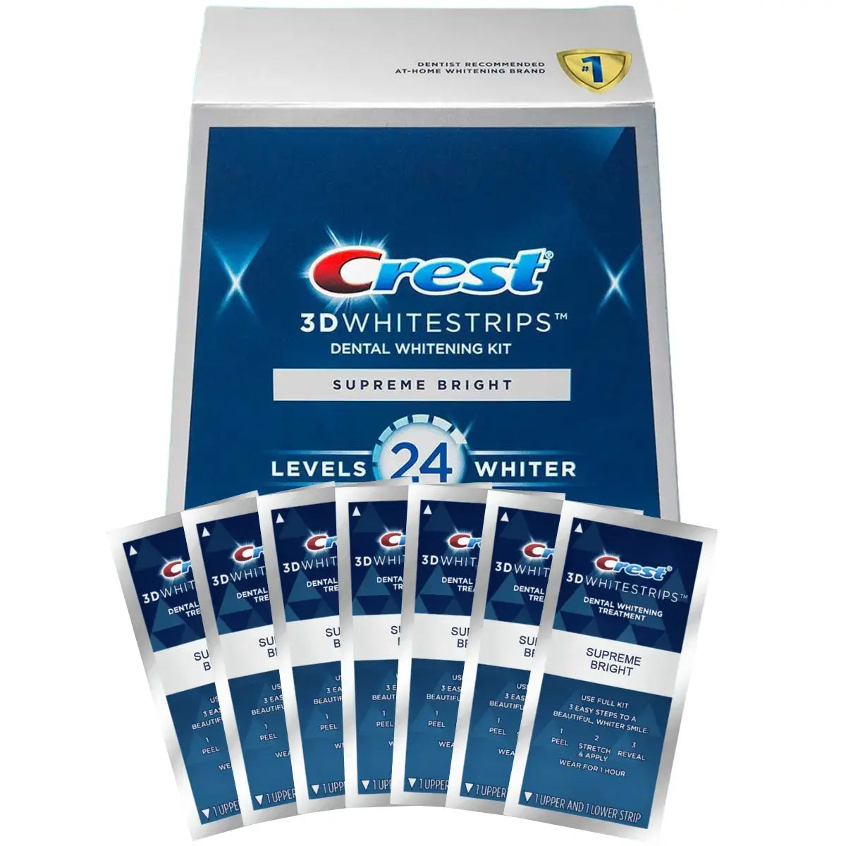 Bieliace Pásiky Crest 3D Supreme Bright 24 Levels Whiter Whitestrips