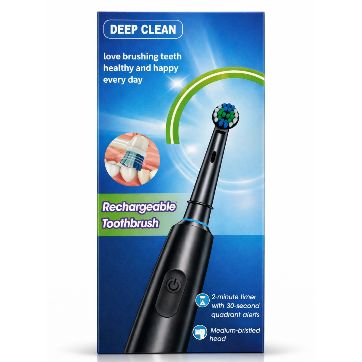 Elektrická zubná kefka Deep Clean ružová + 4 hlavice
