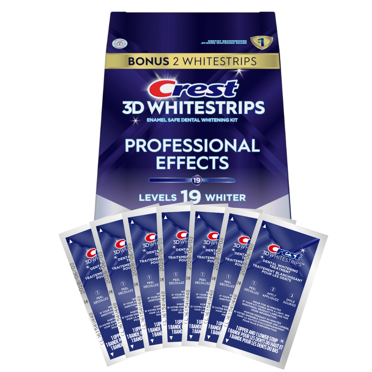 Bieliace Pásiky Crest Professional Effects Levels 19 Whiter