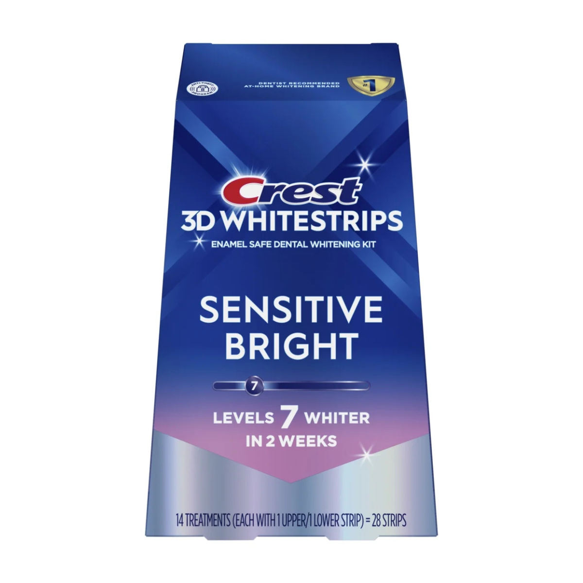 Bieliace Pásiky Crest 3D Sensitive Bright 7 Levels Whiter Whitestrips