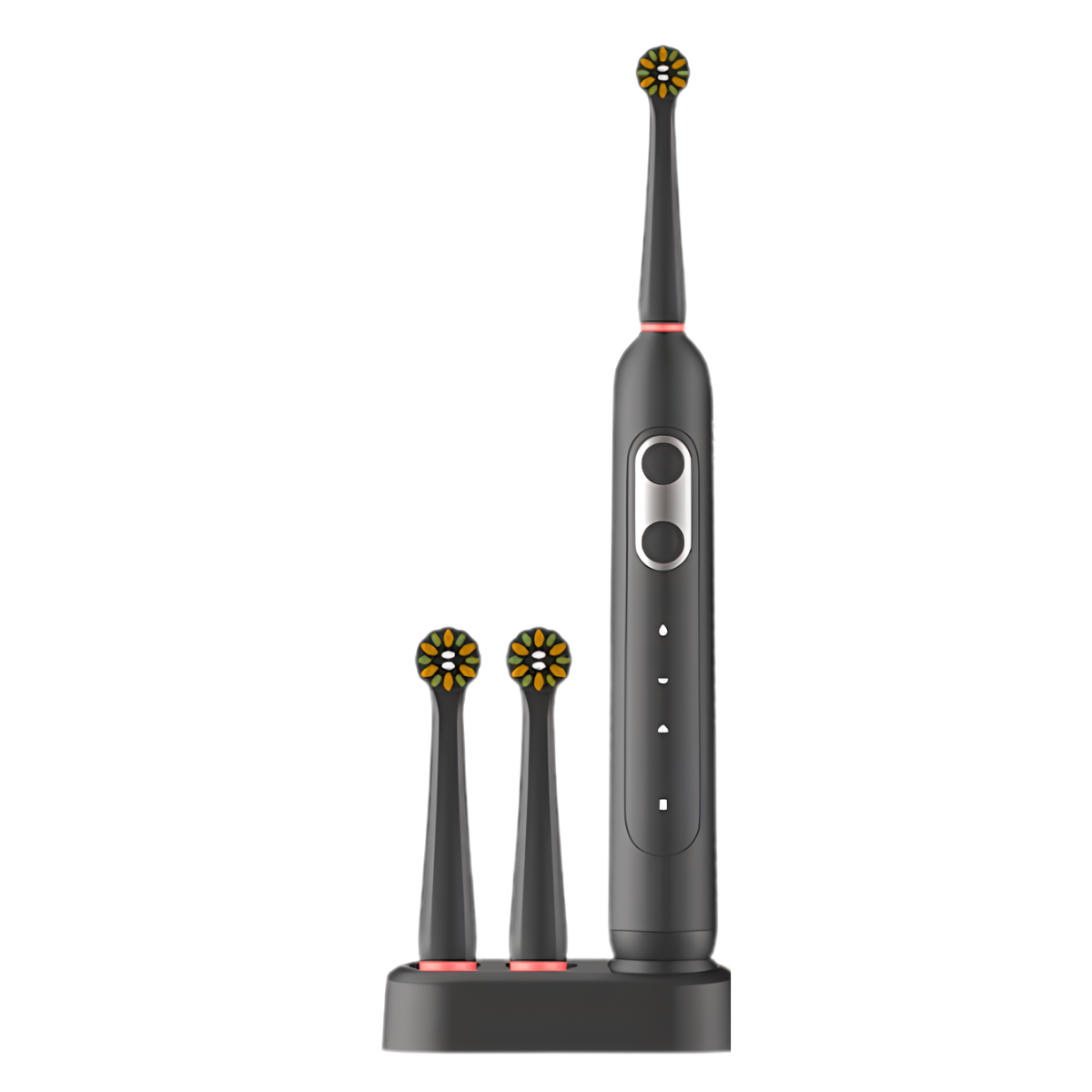 Elektrická zubná kefka čierna + 2 hlavice + UV sterilizátor