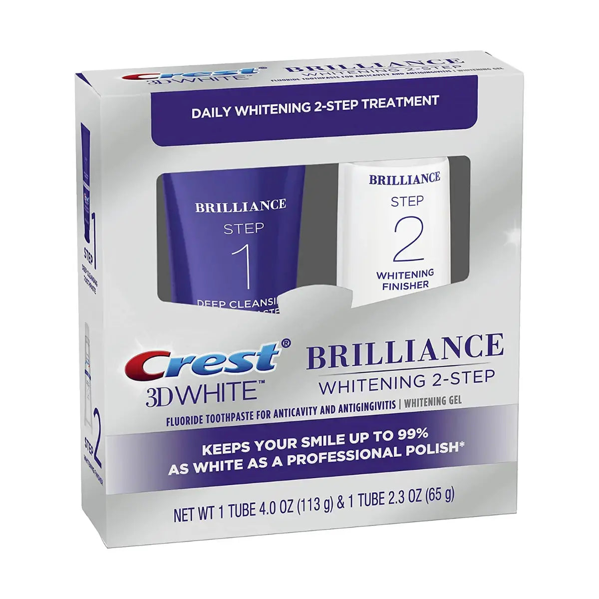 Crest 3D White Brilliance Whitening 2-Step (113g) & (65g)